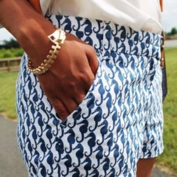 **SOLD**J. CREW Seahorse Print Chino Shorts Sz. 0 - Picture 7 of 7